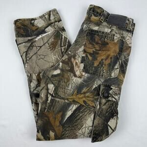 Vtg Wrangler Realtree Hardwoods ProGear Camo Cargo Pants Hunting Workwear 36x30